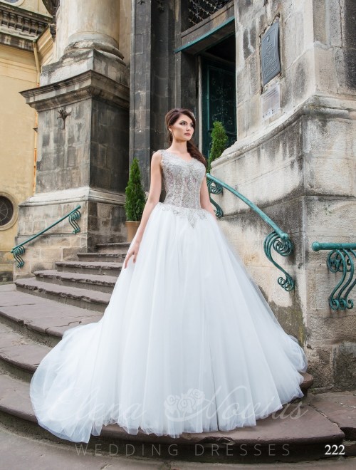 Свадебное платье с прозрачным корсетом модель 222 222